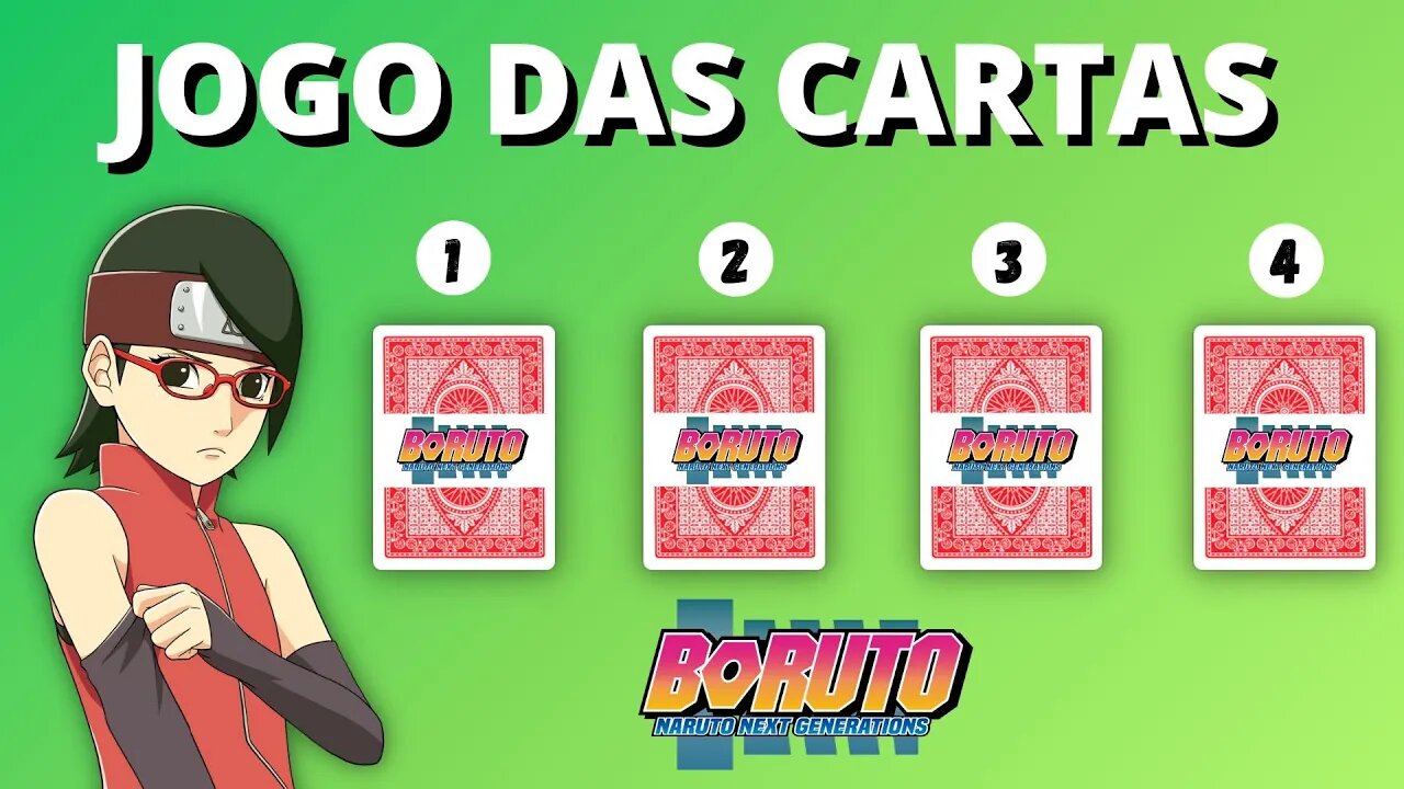 JOGO DAS CARTAS BORUTO - CRIE SUA HISTÓRIA EM BORUTO - QUIZ BORUTO