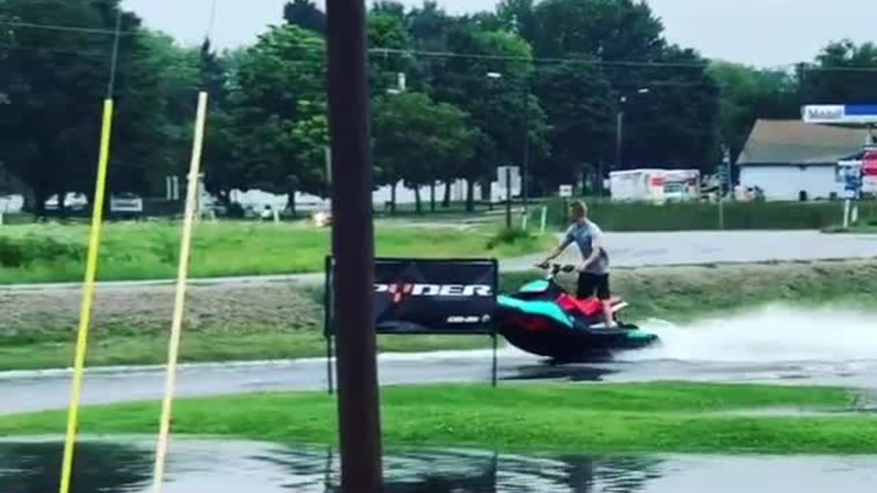 Wisconsin motorsports store takes Sea-Doo for a ride outside flooded building