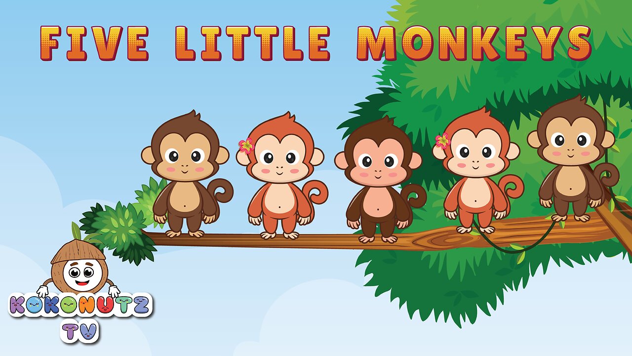 Five Little Monkeys | Children Nursery Rhyme | KokonutzTv Kids Songs