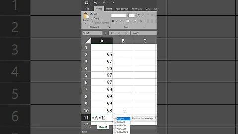 Finding/Computing the Average of Cells?Numbers in Excel - Tagalog