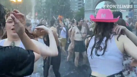 NYC- Hundreds of naked adults are dancing in front of children at the New York City Dyke march.