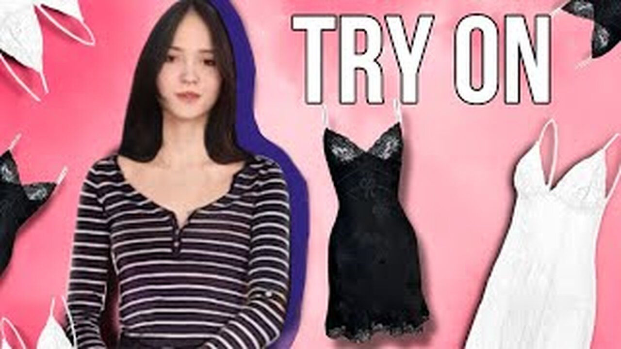 Try on fantastic transparent night dress