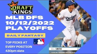 Dreams Top Picks for MLB DFS Today Playoff Slate 10/12 Daily Fantasy Sports Strategy DraftKings