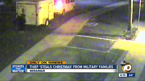 Thief 'steals Christmas' from San Diego military families