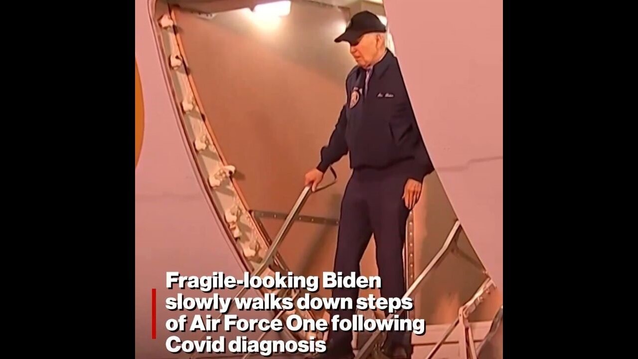 Fragile-Looking Biden Spotted Slowly Walking Down Steps Of Air Force One Following Covid Diagnosis