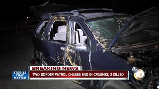 Two Border Patrol chases end in crashes; two people killed