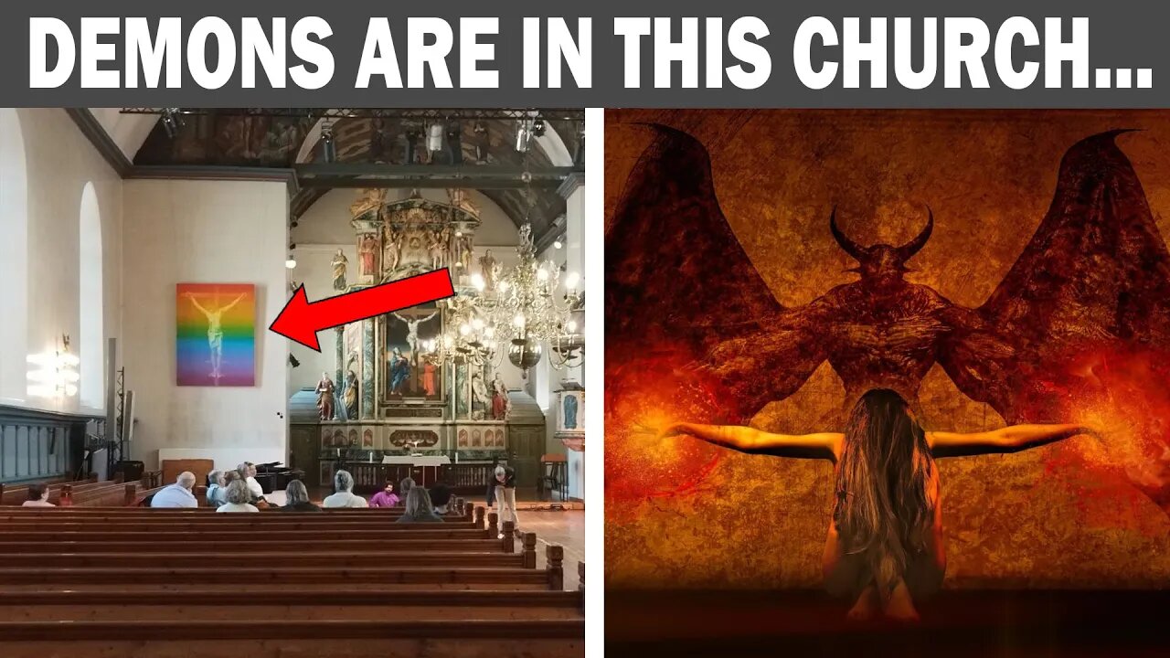 THIS CHURCH IN NORWAY COVERS JESUS WITH PRIDE FLAG!!