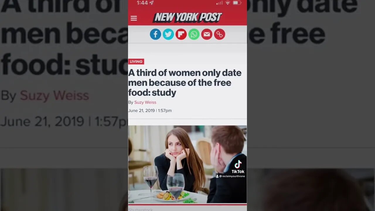 1/3rd of women only go out with men for dates 👑