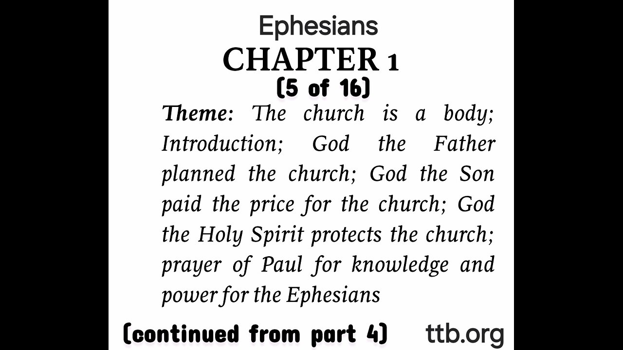 Ephesians Chapter 1 (Bible Study) (5 of 16)