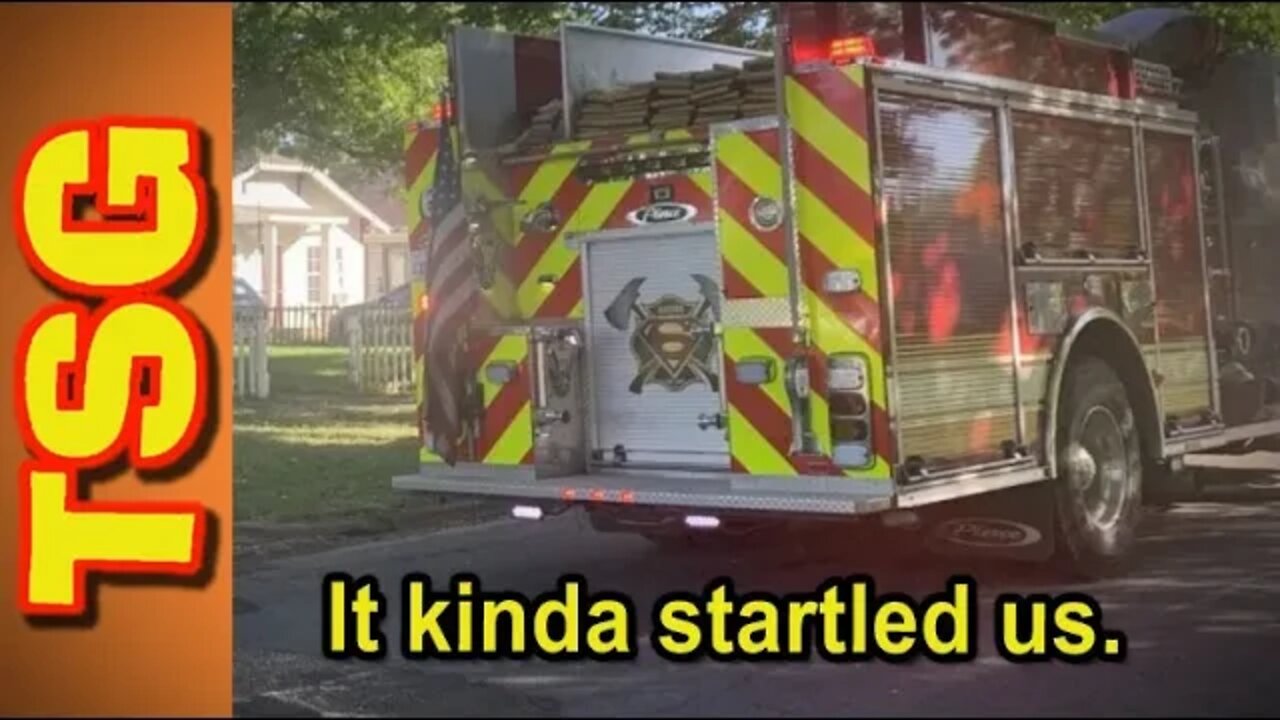 A firetruck! No one was hurt.