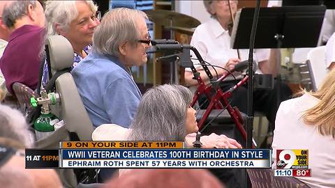 Orchestra serenades long-time violinist on his 100th birthday