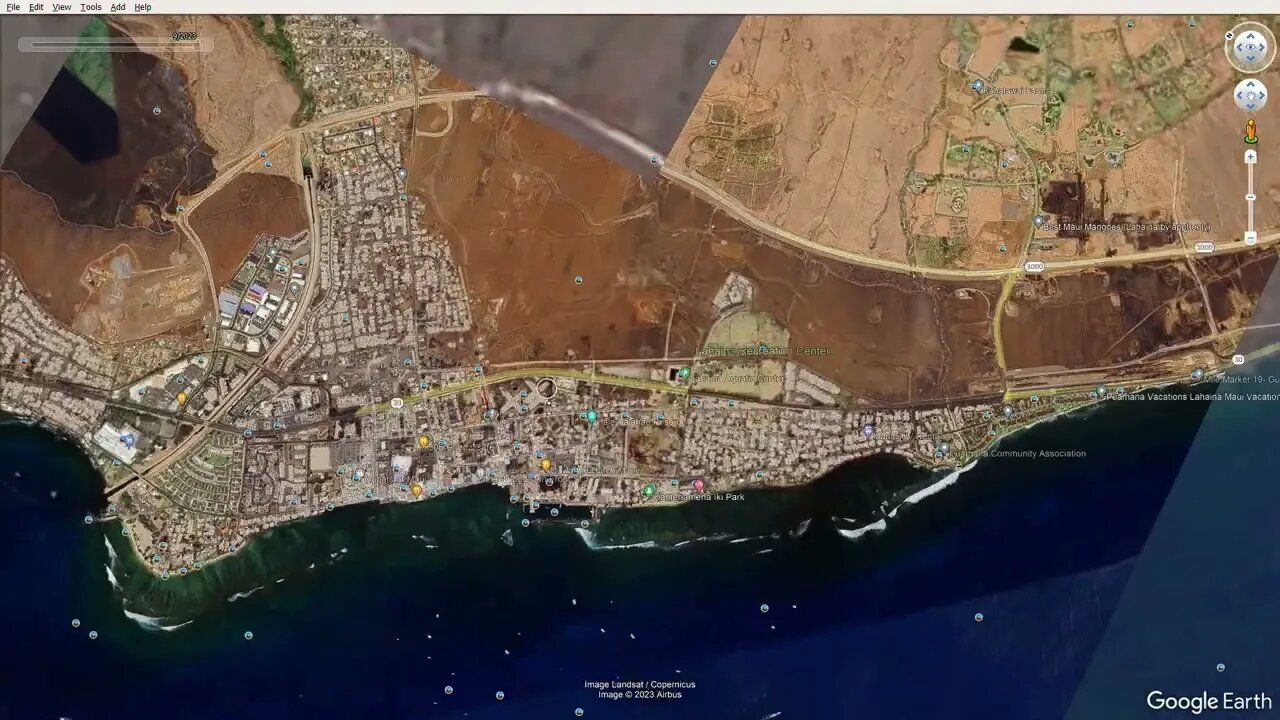 Google Earth cars under water #lahainafire #maui