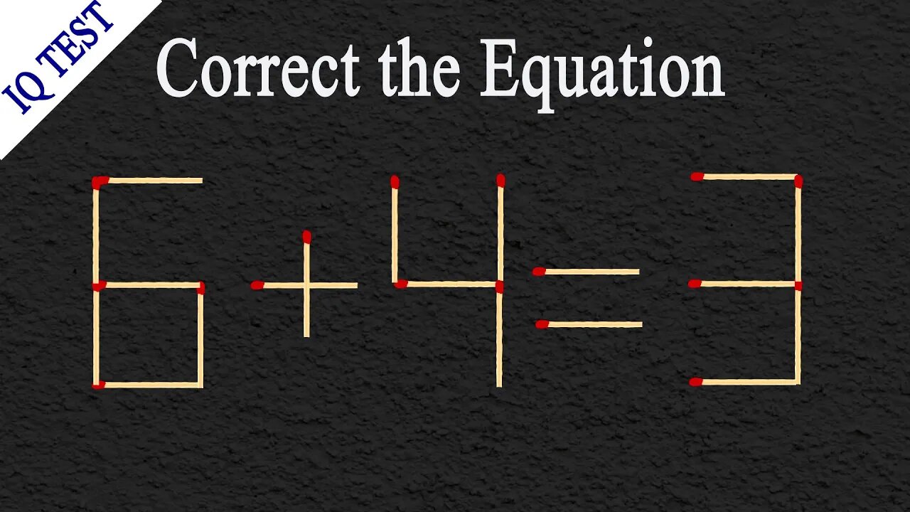 Move 1 matchstick to make the equation correct, Matchstick puzzle✔ #matches #mindtest #matchstick