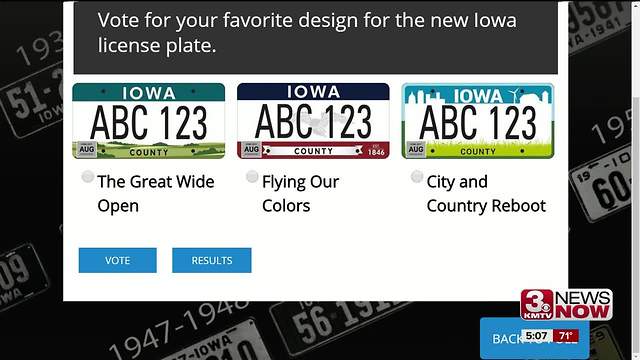 Vote on 3 new Iowa license plate designs