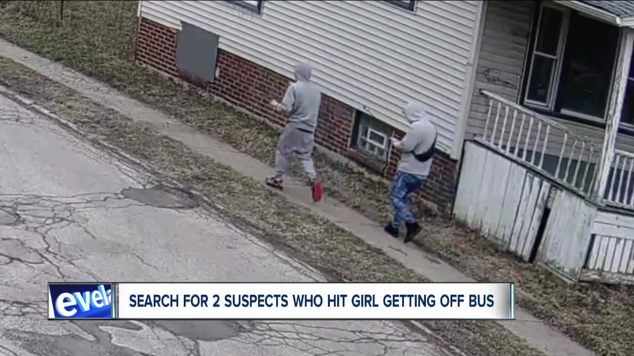 Cleveland police have tracked down the vehicle they say passed a stopped school bus and hit a third-grader, video shows the suspects