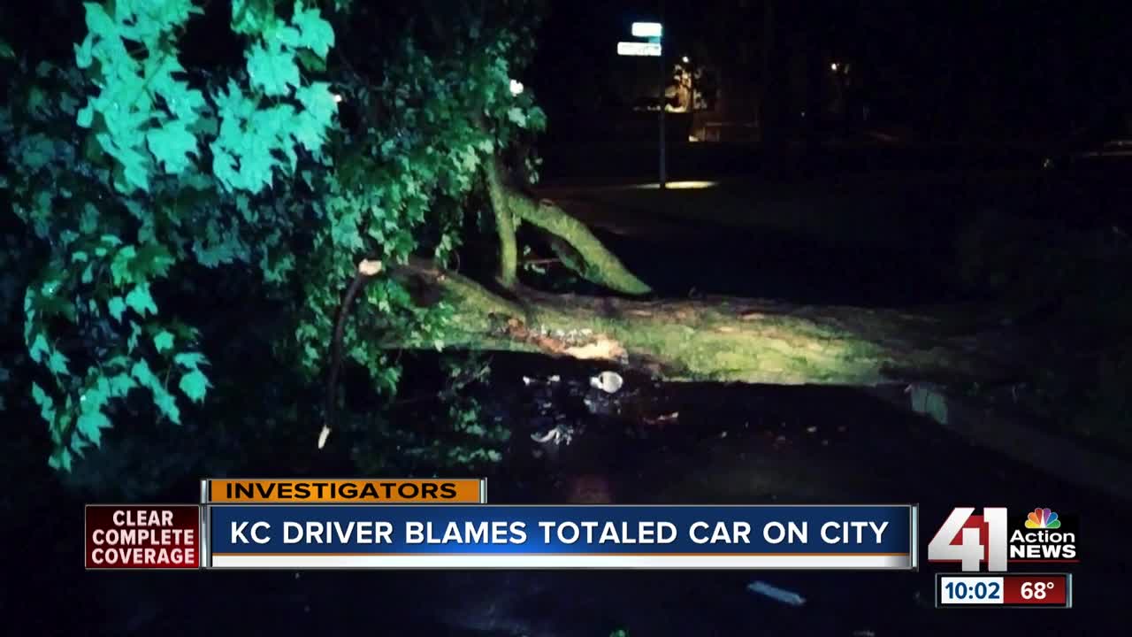 KCMO motorist blames totaled car on city