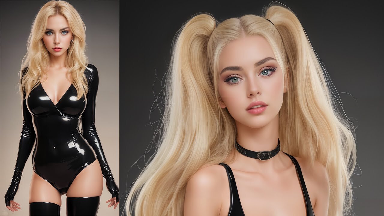 [AI Art] Blonde Beauties presents latex fashion / AI Lookbook