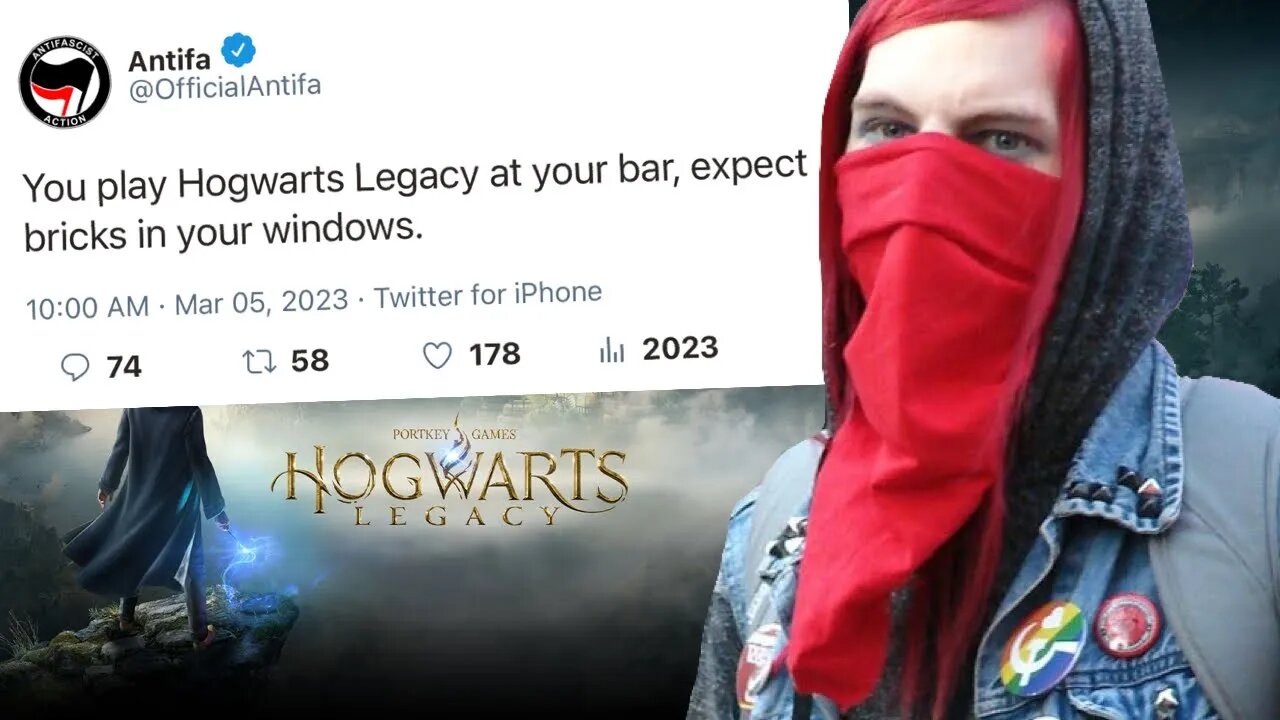 Antifa THREATENS Sacramento bar for playing Hogwarts Legacy on TVs! Woke freak activists unite!