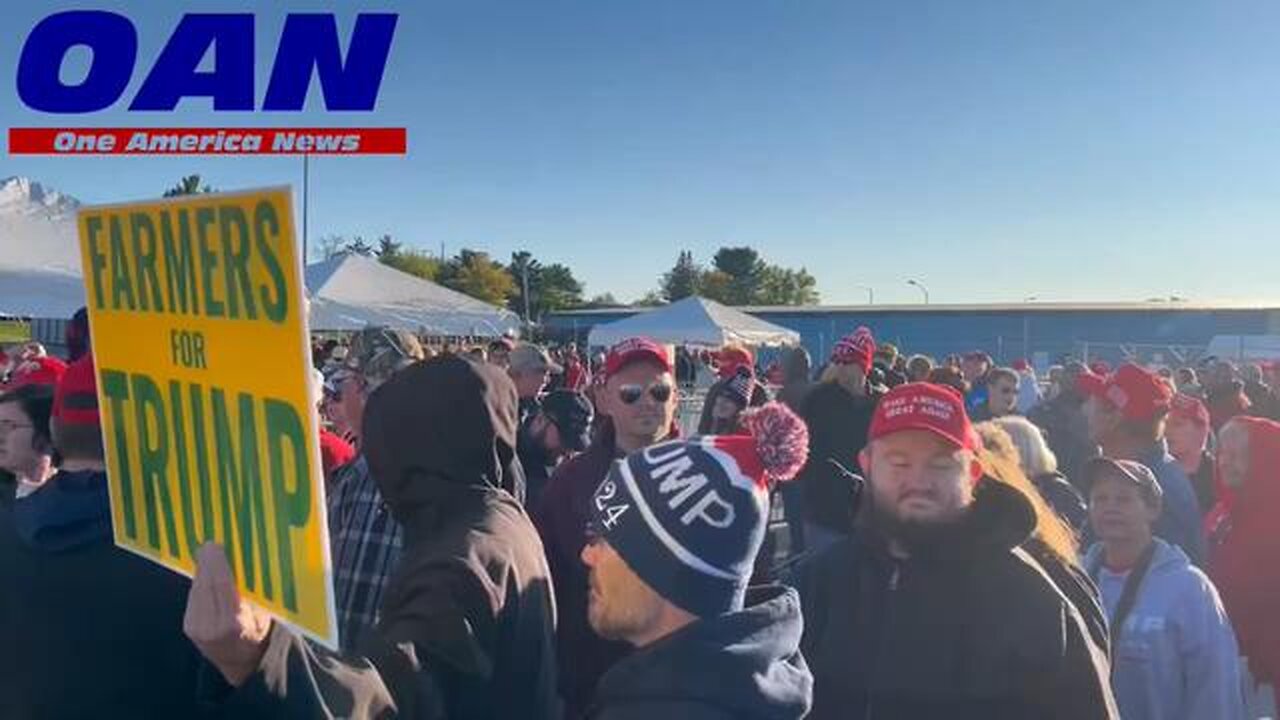 Big line in Wisconsin and people are ready for Donald J. Trump.