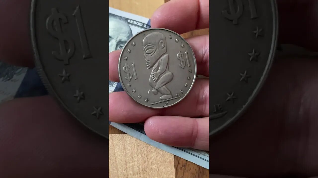 Cook Islands Dollar Coin, Very Large And Detailed Overly Excited Overview