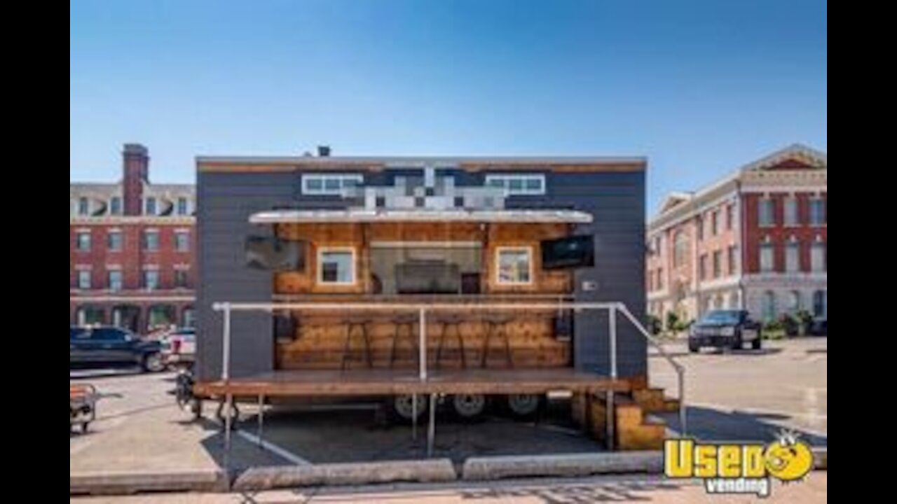 2016 7' x 22' Bar/Tailgating Trailer | Tiny House w/ Hydraulic Deck and Bathroom