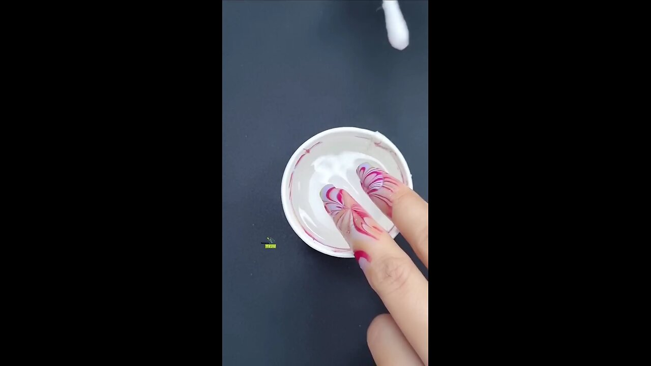 nail polish art with water