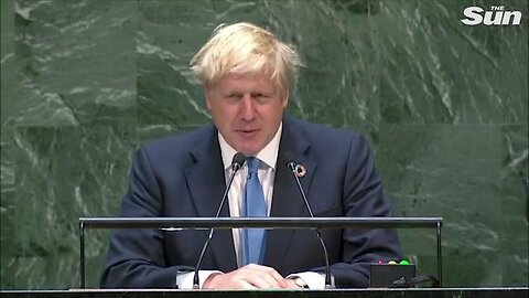 PUPPET BORIS JOHNSON AT THE UNITED NATION - HE KNOWS ALL ABOUT THE COMING PRISON GRID