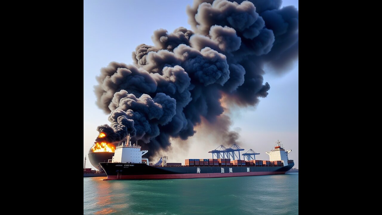 Explosion Caught on Surveillance at Busy Eastern China Port Cargo Ship