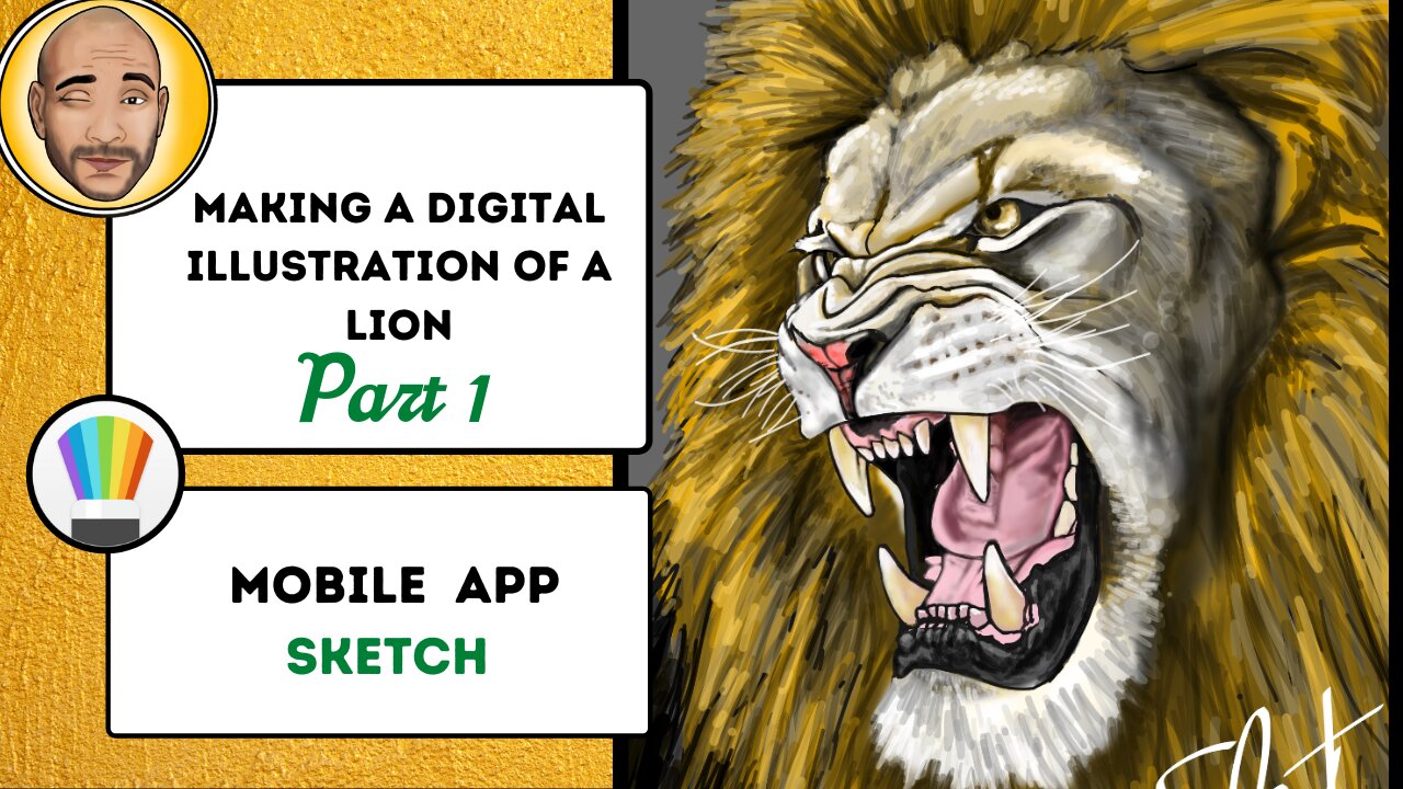 Digital Illustration - Lion - PART 1