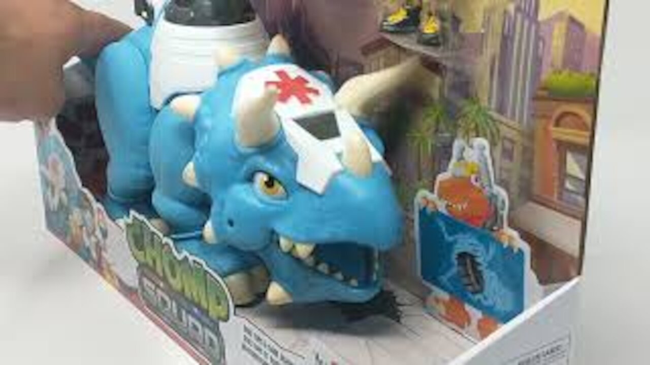 Playskool Heroes ~ Chomp Squad ~ Doc Tops & Sam Scrubs ~ Triceratops Dinosaur