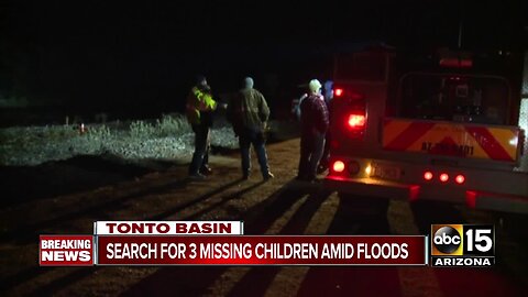 Three children reported missing after flooding in Tonto Basin area