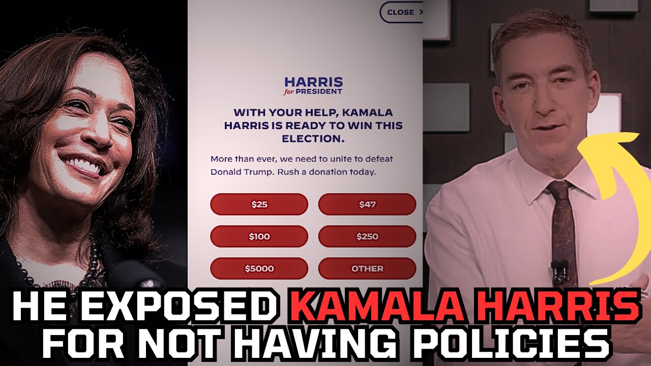 Glenn Greenwald EXPOSES Kamala Harris For Not Having Any Policies & No Platform To Run On