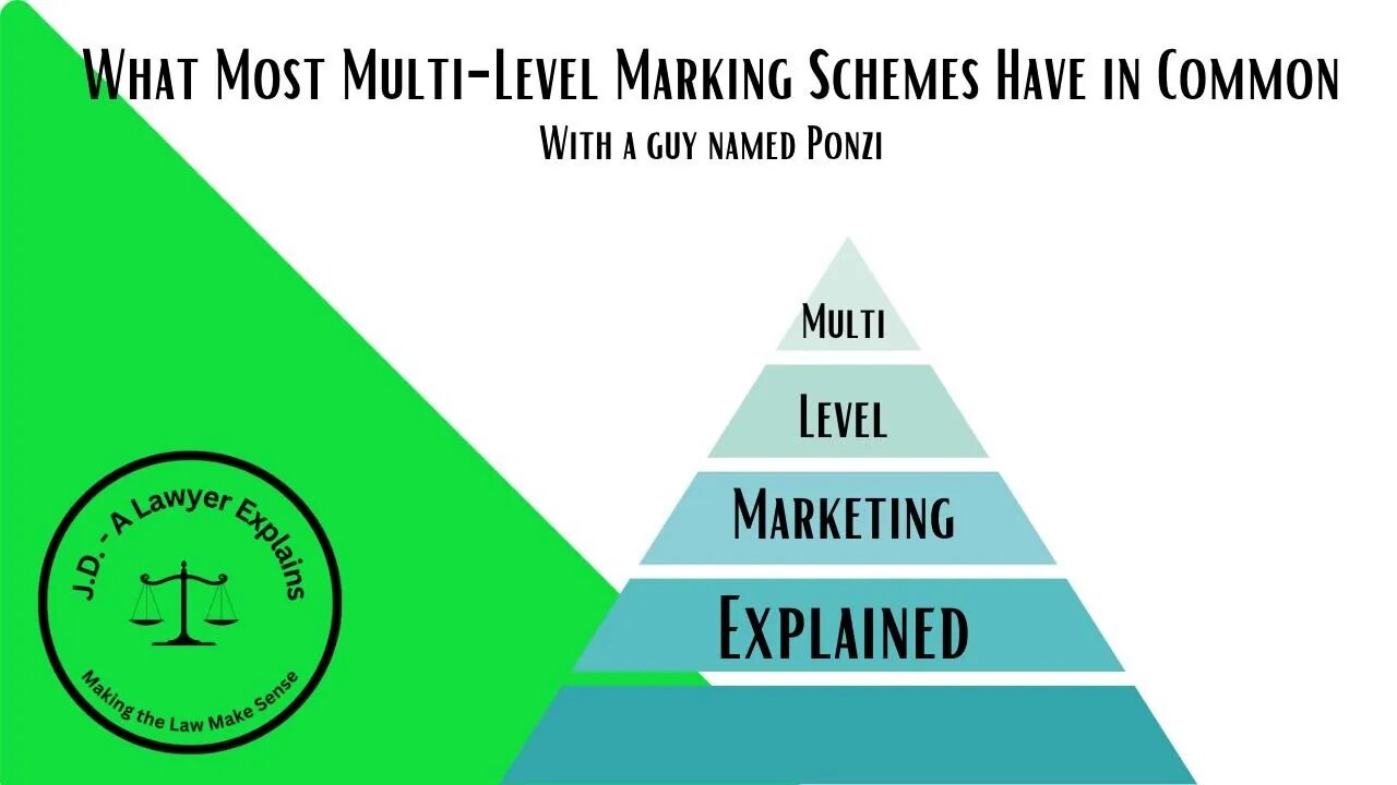 Multi-Level Marketing Schemes (when it sounds too good to be true, it is)