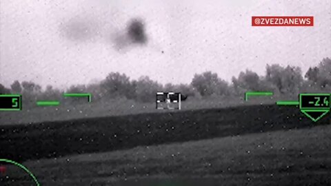 Ukrainian APC struck with guided missile from Russian Ka-52 helicopter