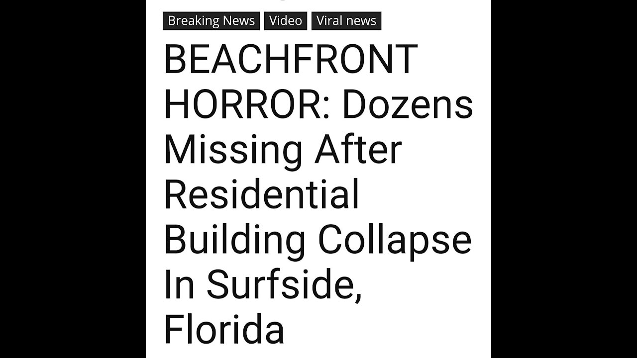 🚨FF BEACHFRONT HORROR: Dozens Missing After Residential Building Collapse In Surfside, Florida