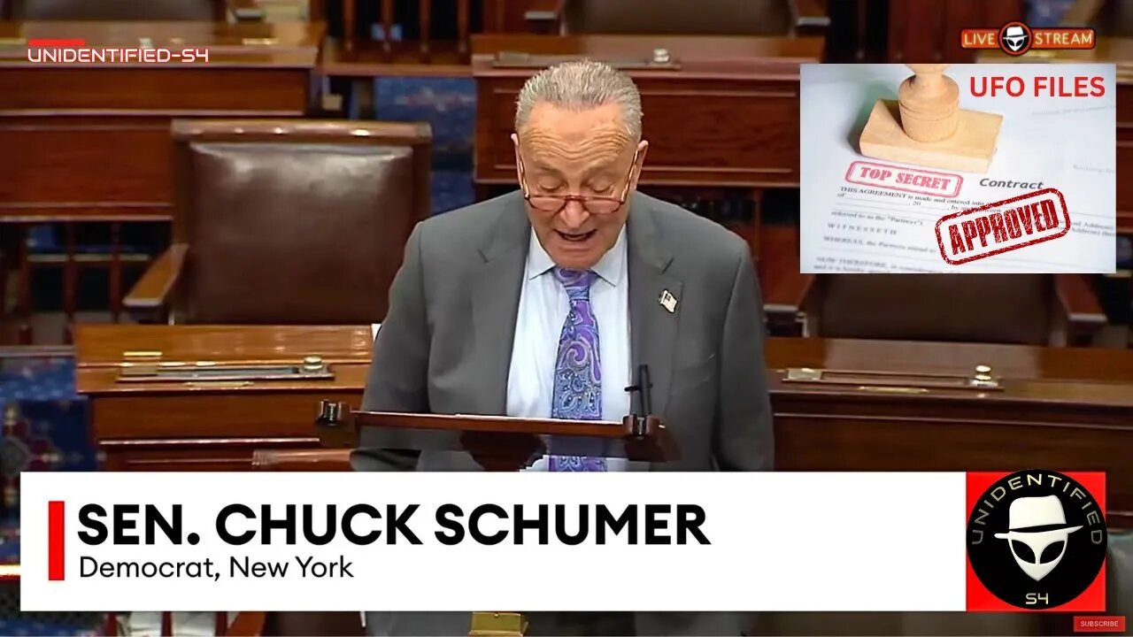 Sen. Chuck Schumer Introducing UFO Declassification Bill