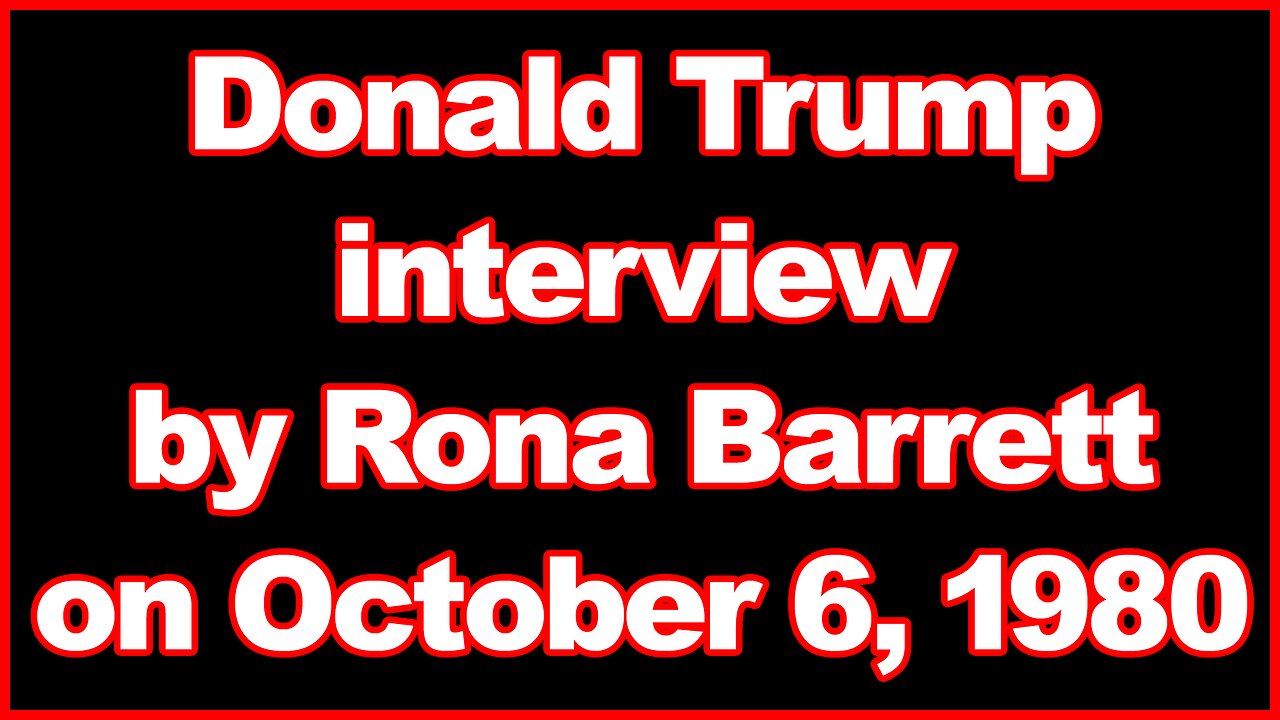 A rare interview of Donald Trump from 1980