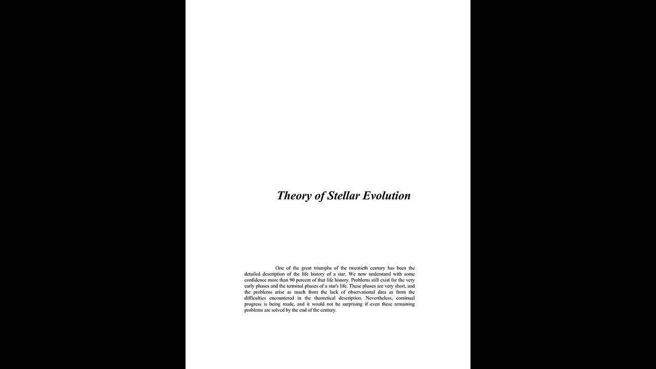 The theory of Stellar Evolution. George W Collins 2003 A Puke(TM) Audiopaper.