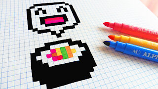 how to Draw Kawaii sushi - Hello Pixel Art by Garbi KW