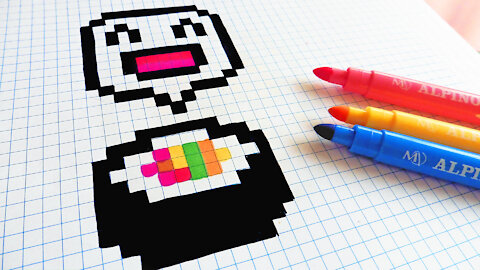 how to Draw Kawaii sushi - Hello Pixel Art by Garbi KW