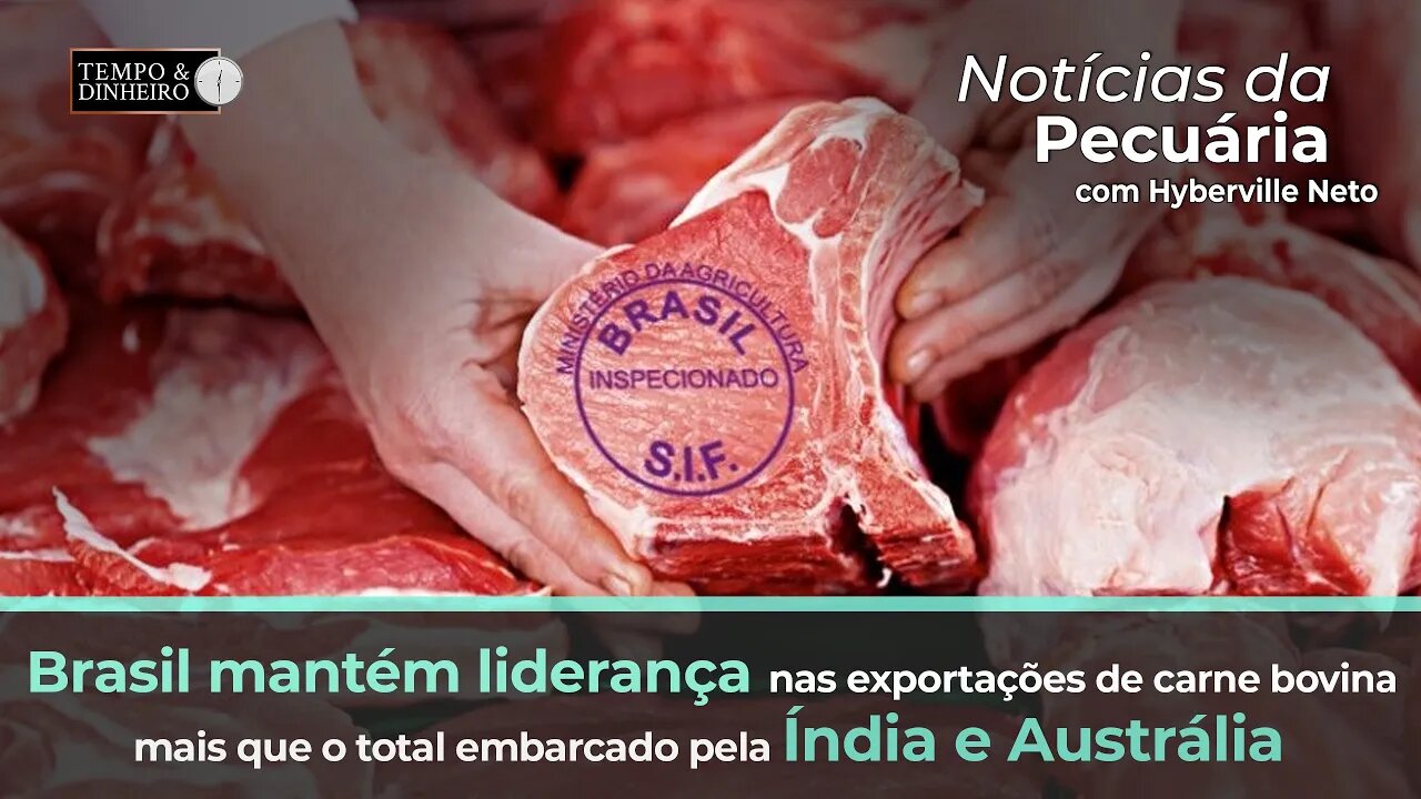 Brasil mantém liderança nas exportações de carne bovina , mais que o total de Índia e Austrália.