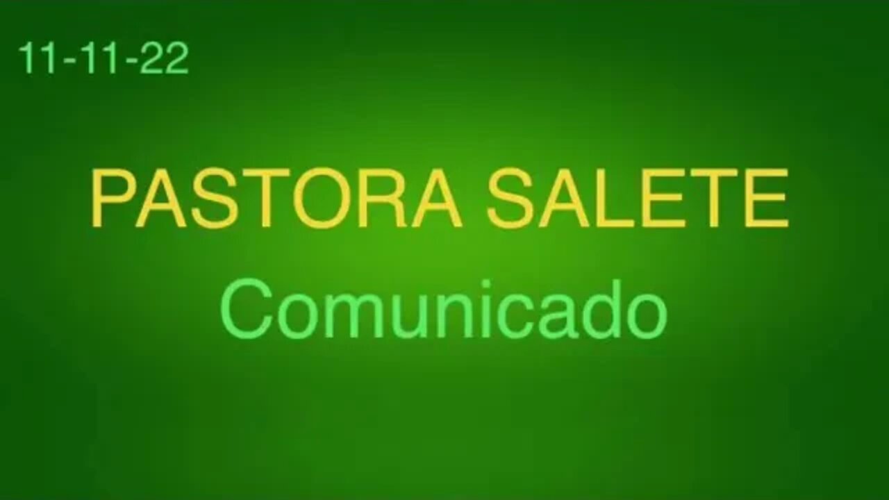 Comunicado Pastora Salete