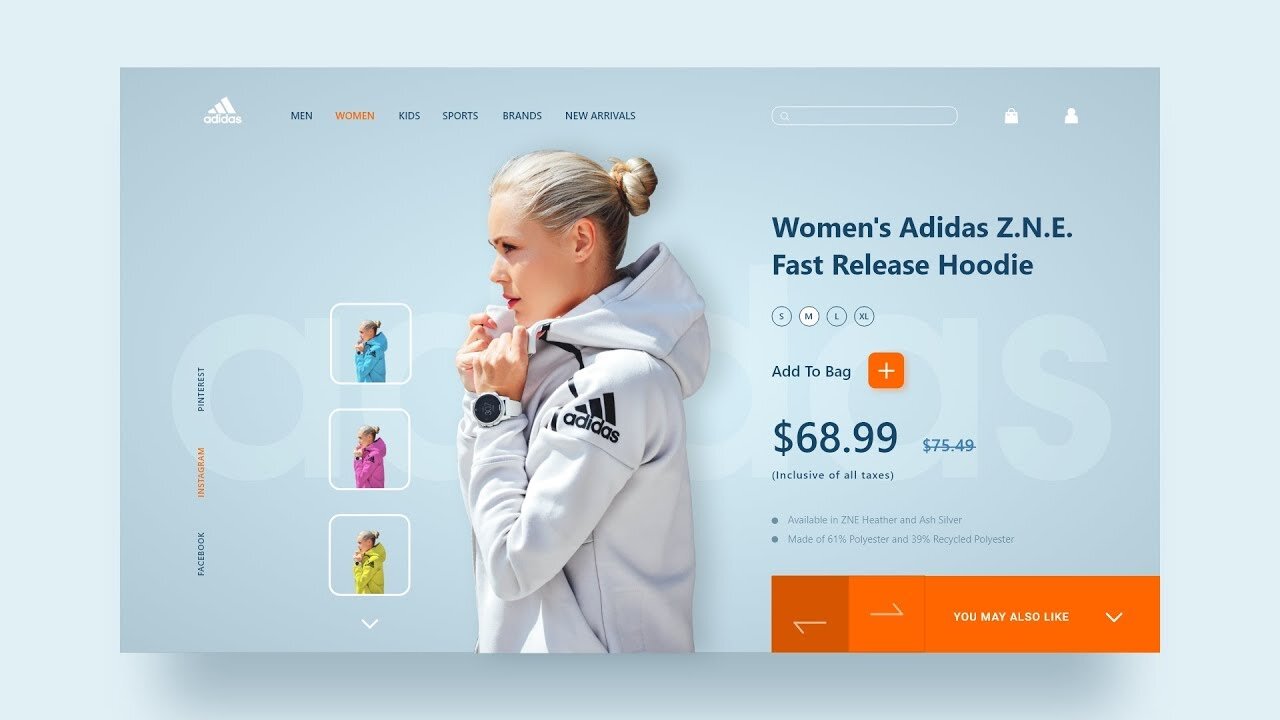 Latest UI Design Tutorial | Ecommerce Website Page UI Design Tutorial Using Adobe XD