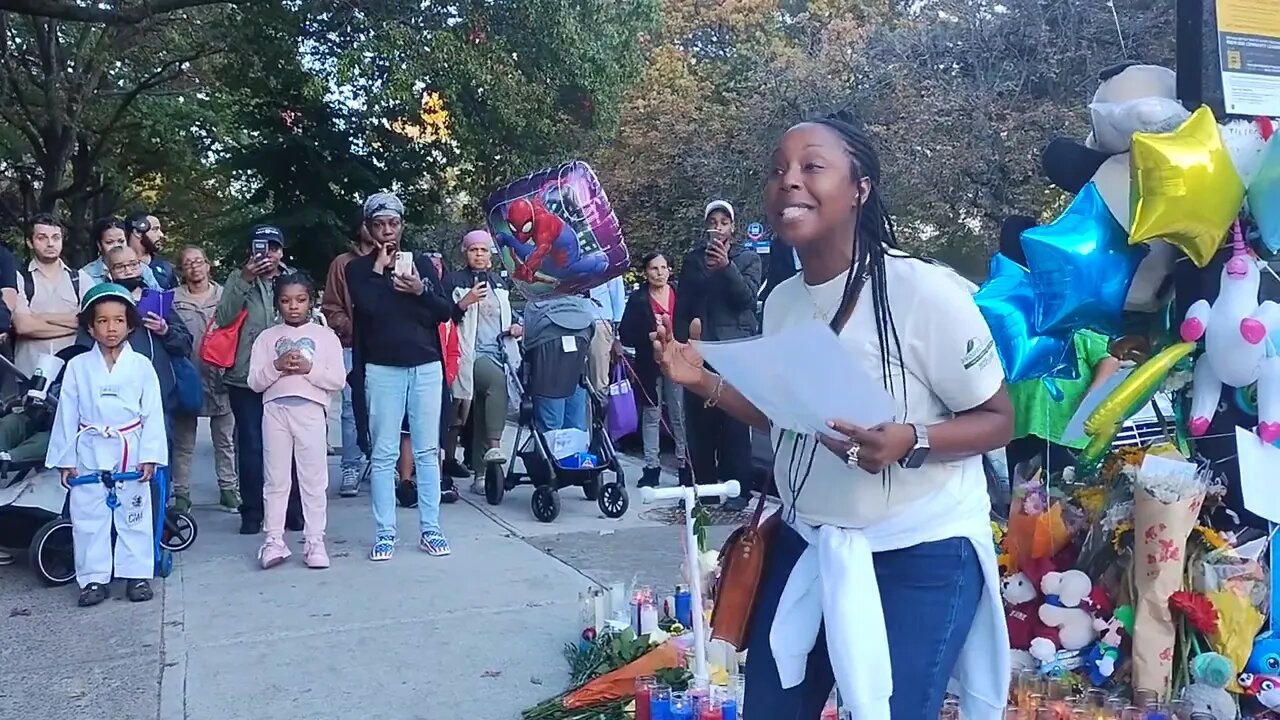 Memorial for the 7 year Kamari Hughes was killed on Myrtle and NPortland on 10/26/23. 10/27/23