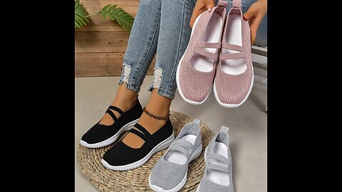 Chic Comfort: Casual Plain Mesh Fabric Wedge Heel Shoes 👠✨