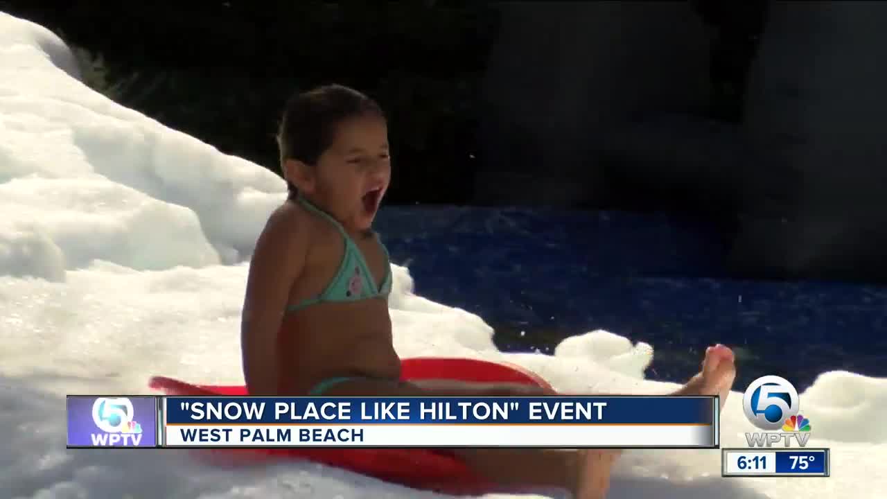 Hilton event allows kids to enjoy snow in West Palm Beach