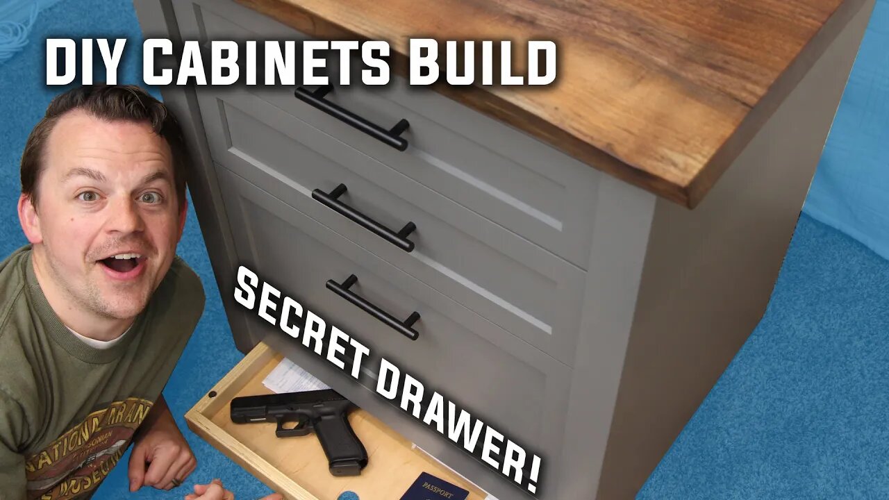 DIY Office Cabinets with Secret Compartment!! | Evening Woodworker