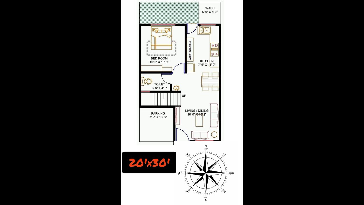 20 by 30 house plan,2 0×30 house plan