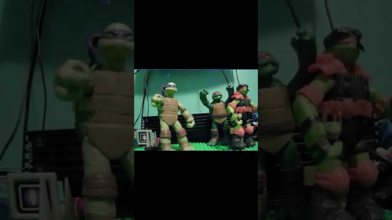 TMNT Dance With Sonic MEME (STOP MOTION) #shorts