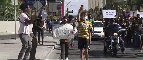 Protests halt overnight in Las Vegas